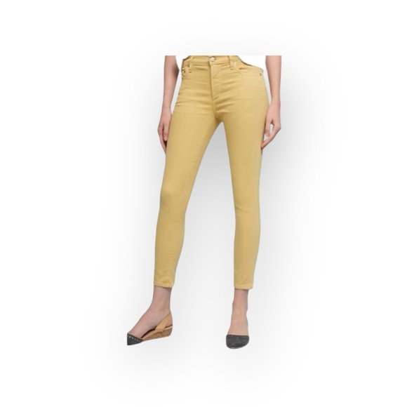 new Posh Citizens of Humanity ★ Cropped Stretch Jeans ★ Butter Yellow ★ 24 00 - Picture 3 of 16